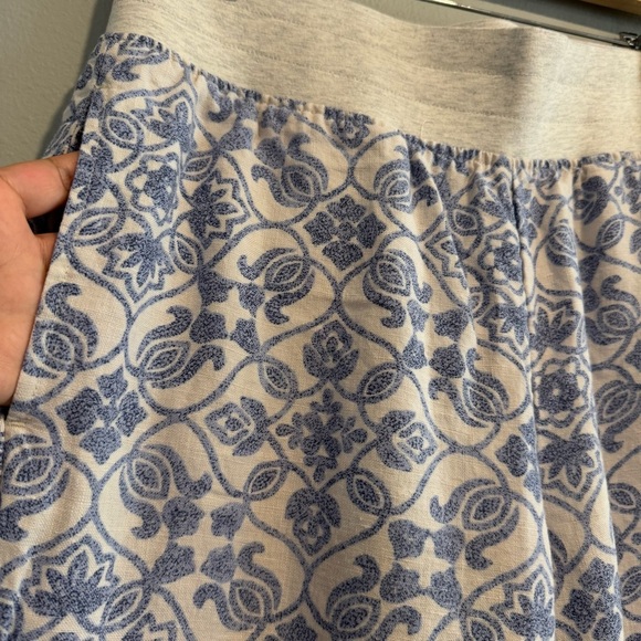 Soft Surroundings Patterned Wide-Leg Linen Pants Beach Coastal Resort M - Picture 3 of 8